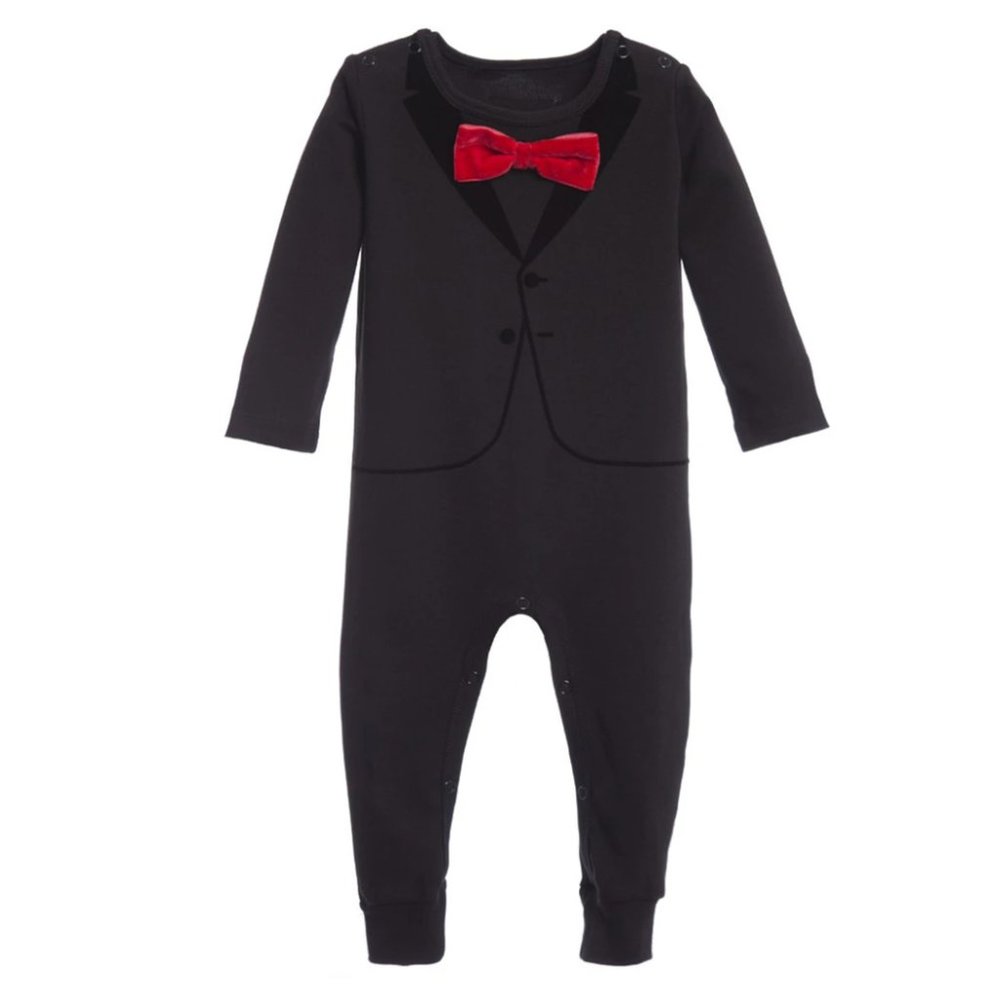 The Tiny Universe Casual Suit Red Bow Onesie